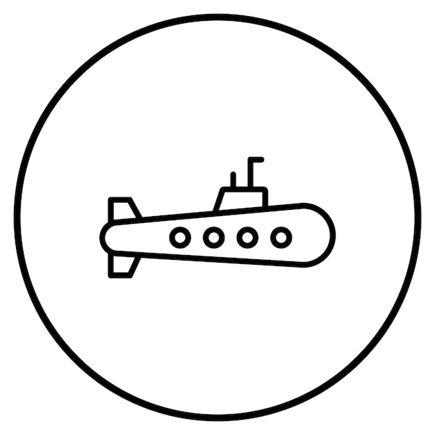 Ilustración vectorial de submarinos del ejército