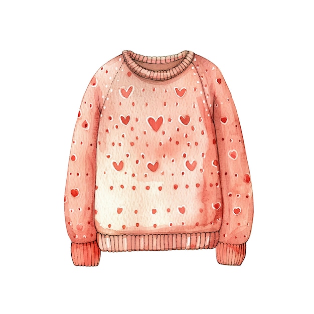 Ilustración vectorial de suéter lindo en estilo acuarela