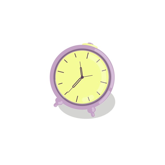 Ilustración vectorial con suministros escolares y de oficina laing en el escritorio Papel lápiz bolígrafo regla reloj Letras dígitos Dibujo a mano imagen en color brillante