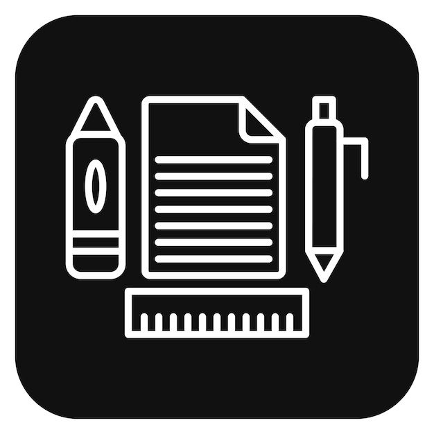 Ilustración vectorial de suministros escolares