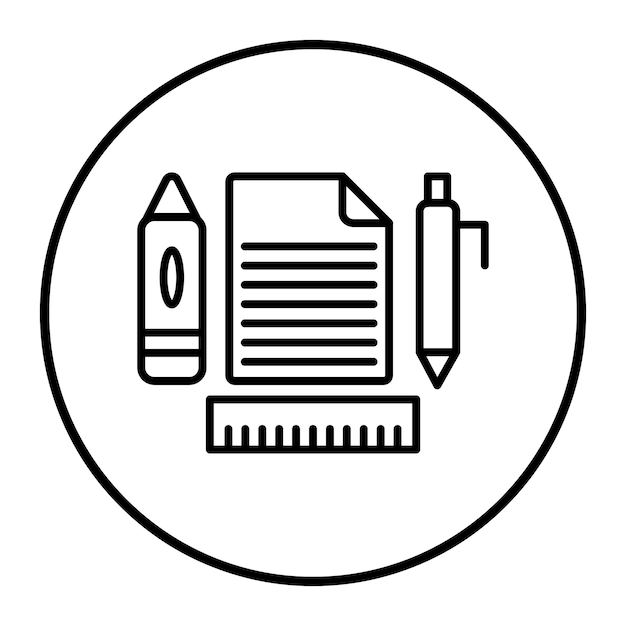 Ilustración vectorial de suministros escolares