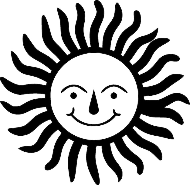 Ilustración vectorial de sun minimalist y flat logo