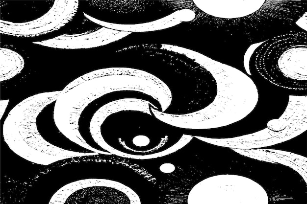 Ilustración vectorial de superposición negra monocromática de diseño de arte abstracto de textura sobre fondo blanco
