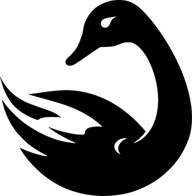 Vector ilustración vectorial de swan minimalist y flat logo