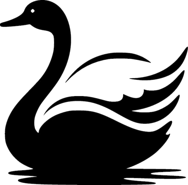 Ilustración vectorial de Swan Minimalist y Flat Logo