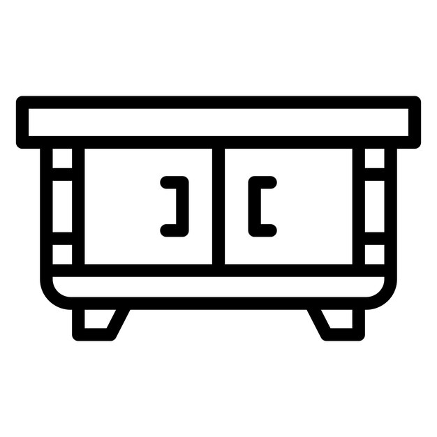 Ilustración vectorial de la tabla de cajones