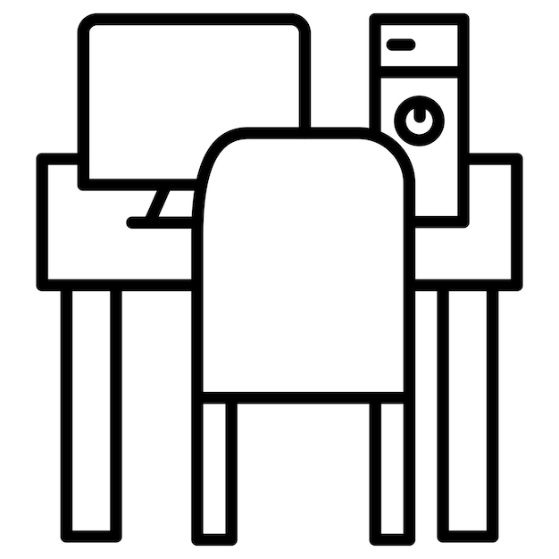 Ilustración vectorial de la tabla por computadora