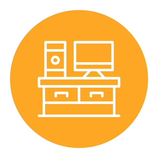 Ilustración vectorial de la tabla por computadora