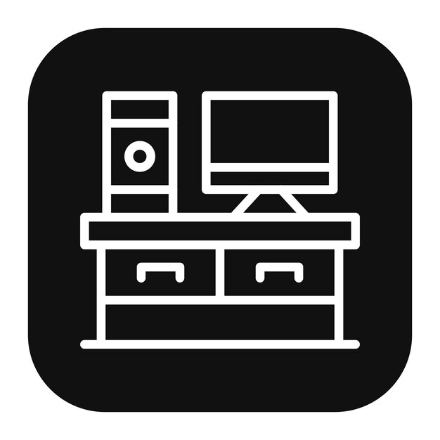 Ilustración vectorial de la tabla por computadora