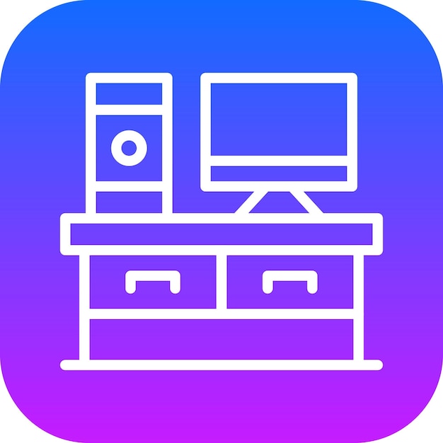 Ilustración vectorial de la tabla por computadora