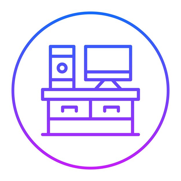 Ilustración vectorial de la tabla por computadora