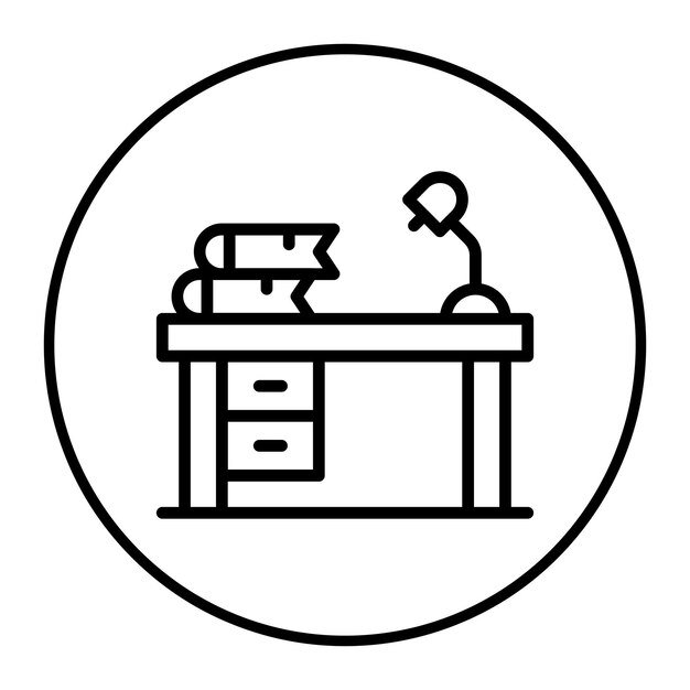 Ilustración vectorial de la tabla de estudio