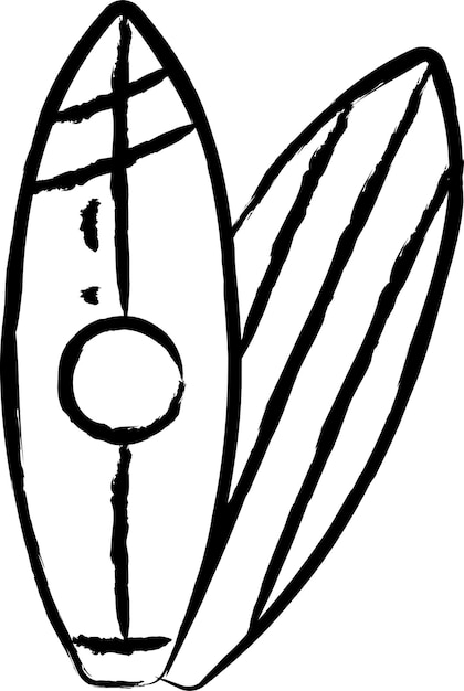 Ilustración vectorial de tabla de surf dibujada a mano