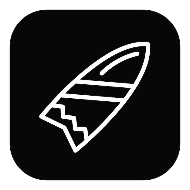 Ilustración vectorial de la tabla de surf