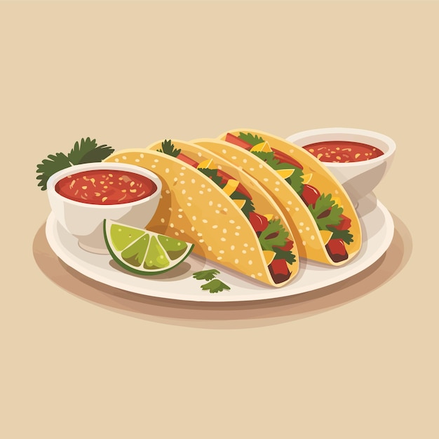 Ilustración vectorial de los tacos