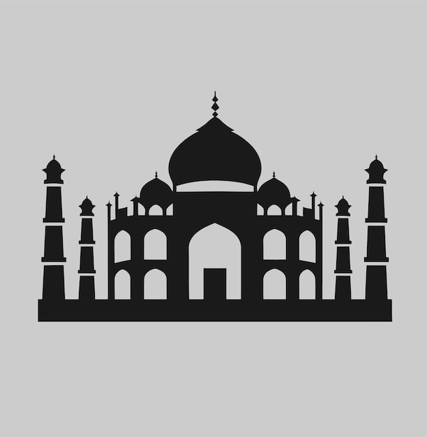 Ilustración vectorial del Taj Mahal objeto símbolo diseño conceptual de estilo icono plano