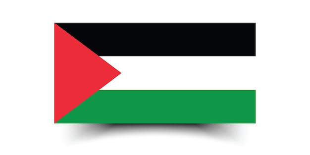 Ilustración vectorial del tamaño y el color oficiales de la bandera de Palestina