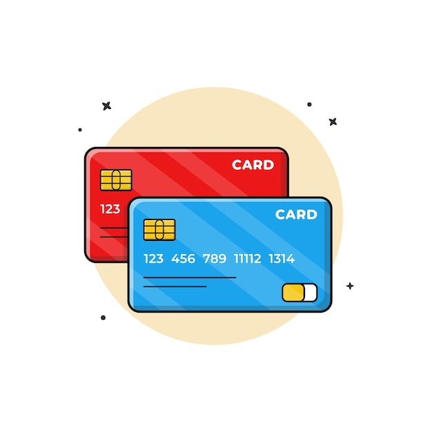 Ilustración vectorial de la tarjeta bancaria Diseño del concepto bancario