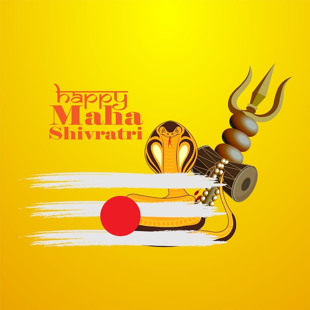 Ilustración vectorial de la tarjeta de felicitación para maha shivratri tarjeta de felicitación para el festival hindú