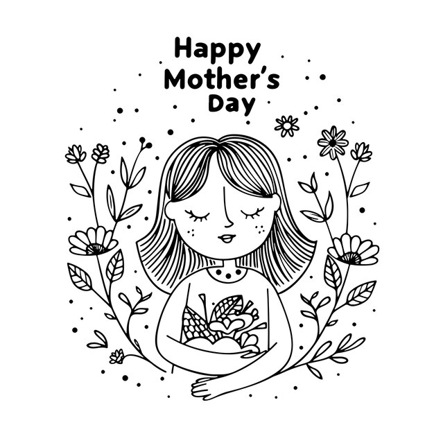 Ilustración vectorial de la tarjeta del feliz día de la madre