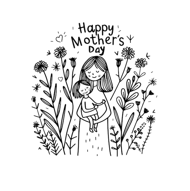 Ilustración vectorial de la tarjeta del feliz día de la madre