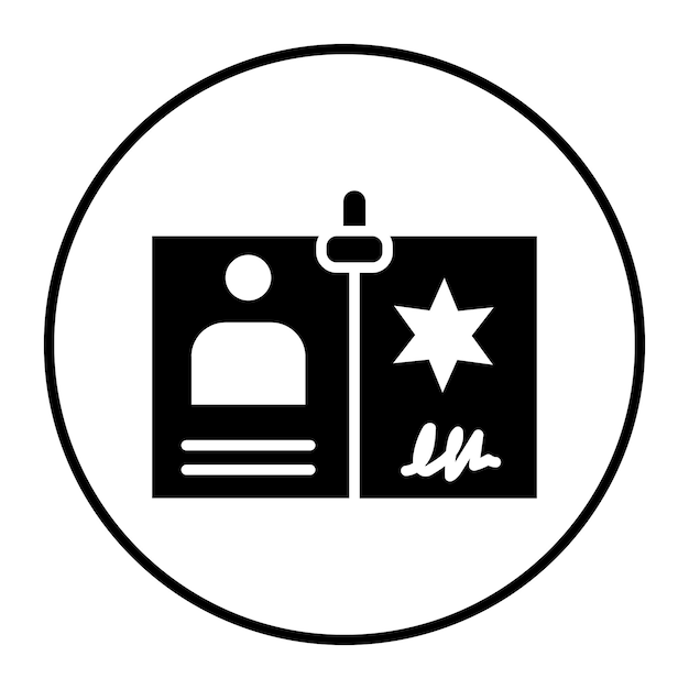 Ilustración vectorial de la tarjeta de identificación de la policía