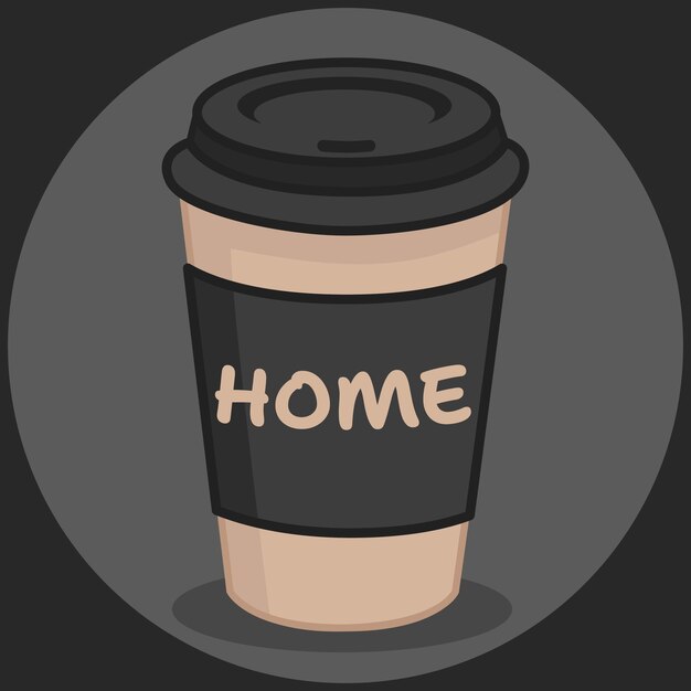 Vector ilustración vectorial de taza de café de cartón taza de cafea para ir comida vectorial