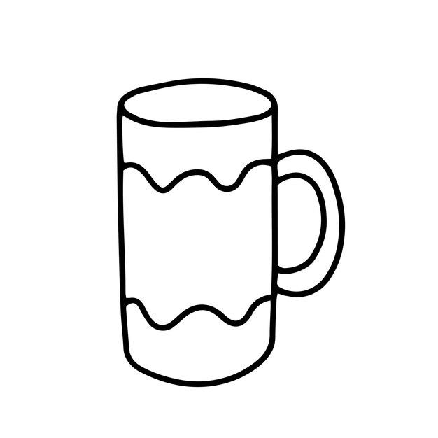 Ilustración vectorial de la taza de café de Doodle