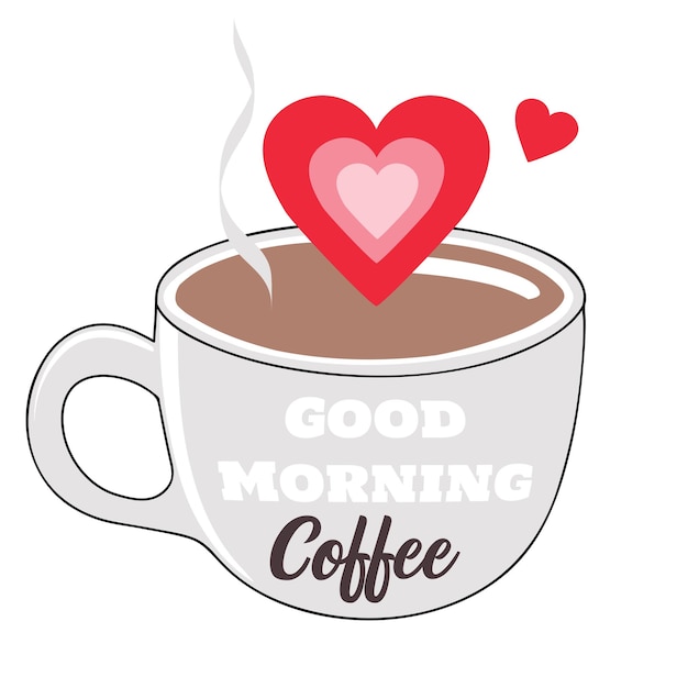 Ilustración vectorial de taza de café en estilo sencillo