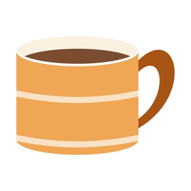 Ilustración vectorial de taza de café fresco Diseño decorativo de estilo plano para cafetería