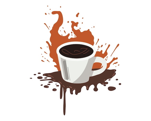 Vector ilustración vectorial de la taza de café