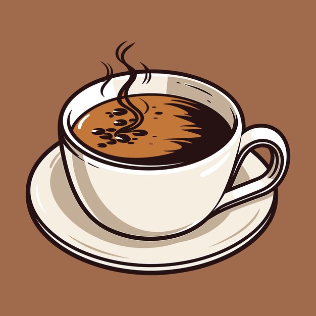 Vector ilustración vectorial de la taza de café