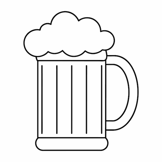 Una ilustración vectorial de una taza de cerveza