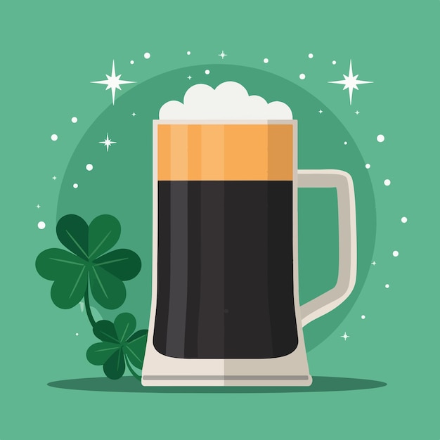 Vector ilustración vectorial de una taza de cerveza