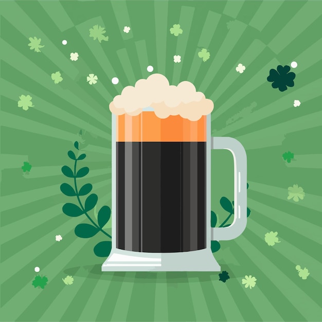 Vector ilustración vectorial de una taza de cerveza