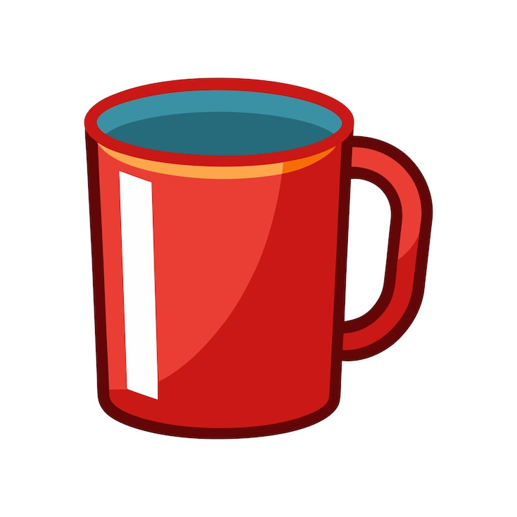 Vector una ilustración vectorial de una taza colorida sobre un fondo blanco