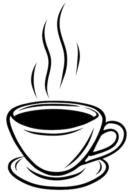 Ilustración vectorial de taza dibujada a mano en estilo de dibujo en línea con contorno mínimo negro boceto de taza de té y café