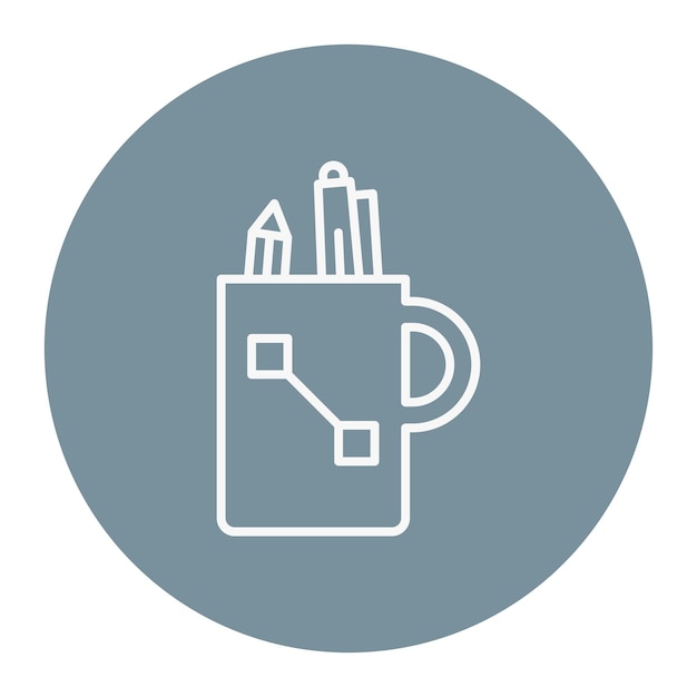 Ilustración vectorial de la taza de lápiz