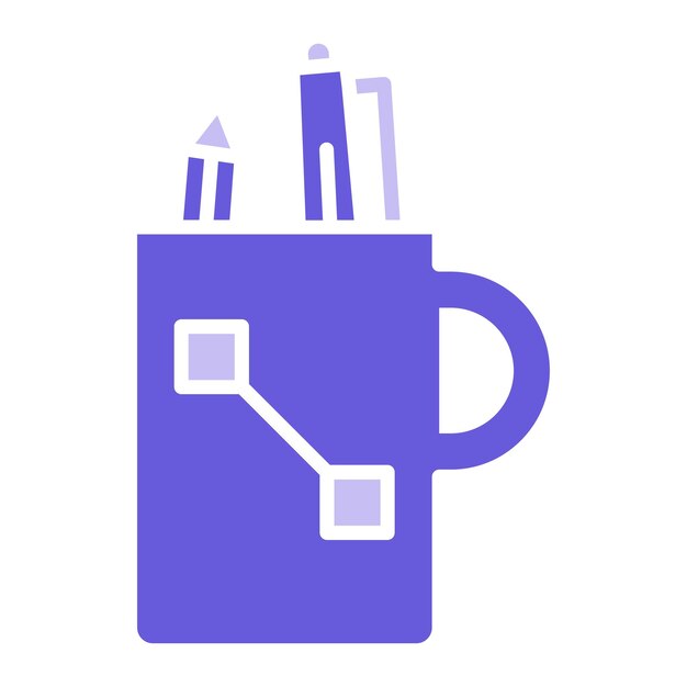 Ilustración vectorial de la taza de lápiz