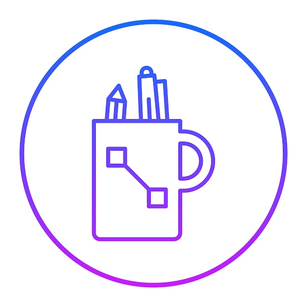 Ilustración vectorial de la taza de lápiz