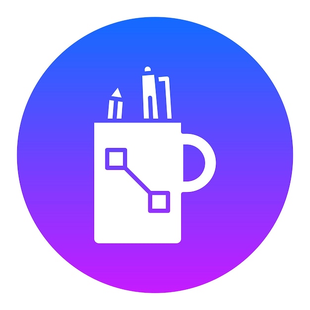 Ilustración vectorial de la taza de lápiz