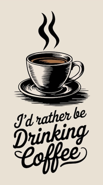 Ilustración vectorial de tazas de café para el diseño de camisetas
