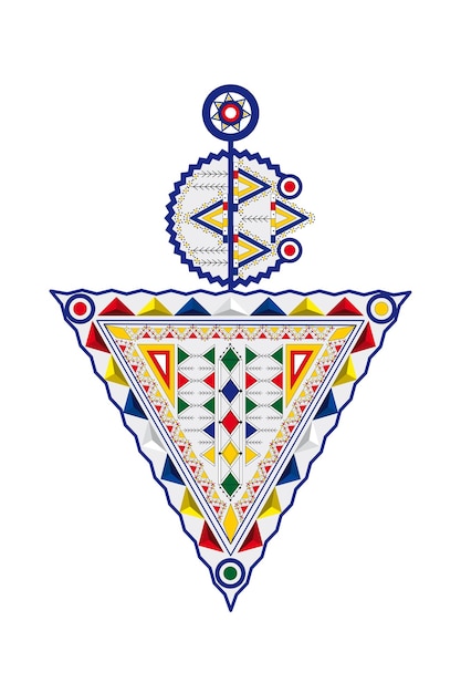 Ilustración vectorial tazerzit. el símbolo de la joyería bereber marroquí. peroné de la cultura del norte de áfrica.