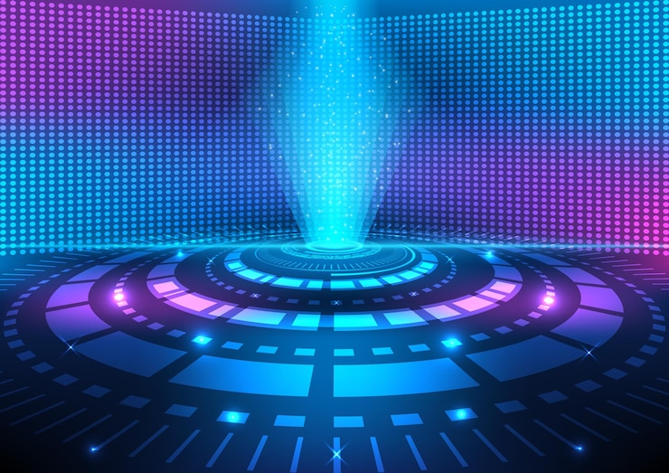 Vector ilustración vectorial de tecnología abstracta hitech moderno y fondo de gradiente oscuro