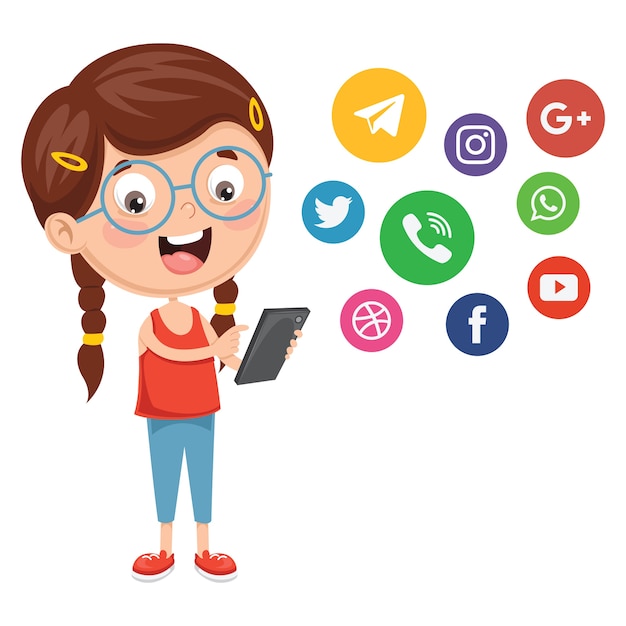 Ilustración vectorial de tecnología infantil