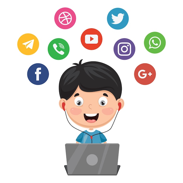 Ilustración vectorial de tecnología infantil