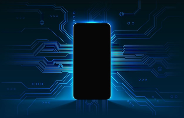 Ilustración vectorial de la tecnología de la innovación telefónica