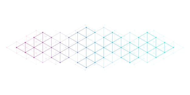 Ilustración vectorial de tecnología moderna con estructura de cubos de plantilla de banner de cuadrícula cuadrada