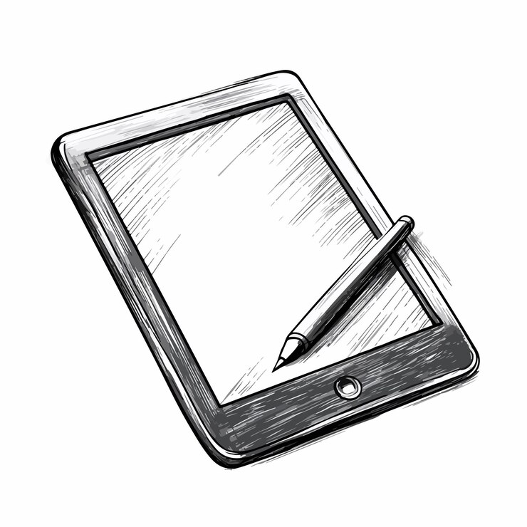 Vector ilustración vectorial de la tecnología de tableta de dibujo profesional