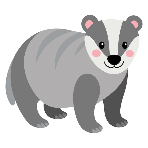 Ilustración vectorial de tejón muy linda